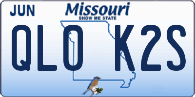 MO license plate QL0K2S