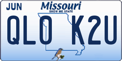 MO license plate QL0K2U