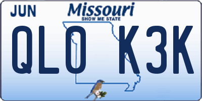 MO license plate QL0K3K