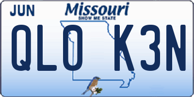 MO license plate QL0K3N