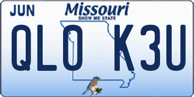 MO license plate QL0K3U