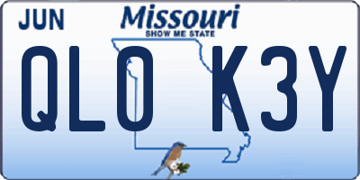 MO license plate QL0K3Y