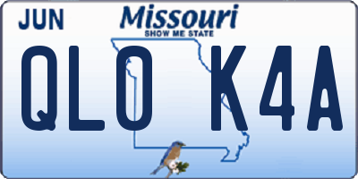 MO license plate QL0K4A