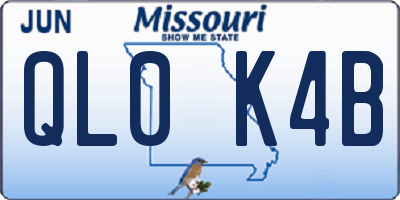 MO license plate QL0K4B