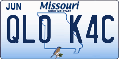 MO license plate QL0K4C