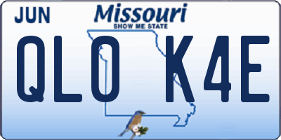 MO license plate QL0K4E