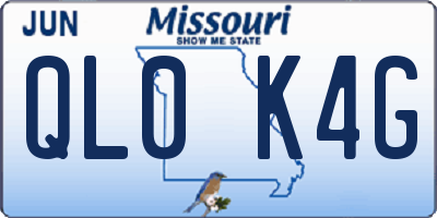 MO license plate QL0K4G