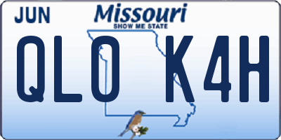 MO license plate QL0K4H