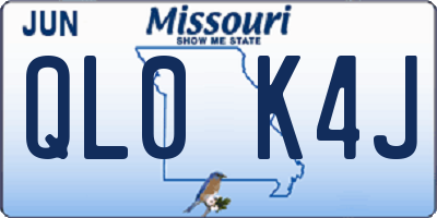 MO license plate QL0K4J