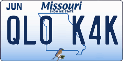 MO license plate QL0K4K