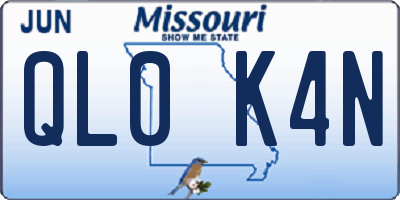 MO license plate QL0K4N