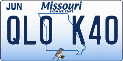 MO license plate QL0K4O