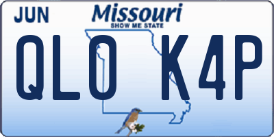 MO license plate QL0K4P