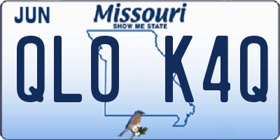 MO license plate QL0K4Q