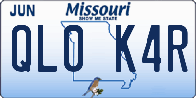 MO license plate QL0K4R