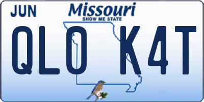MO license plate QL0K4T