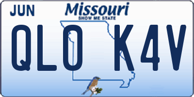 MO license plate QL0K4V