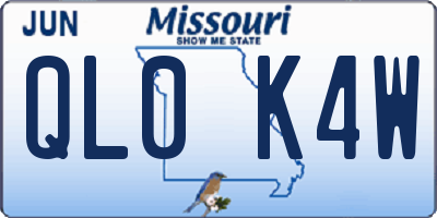 MO license plate QL0K4W