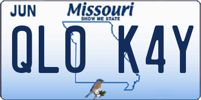 MO license plate QL0K4Y