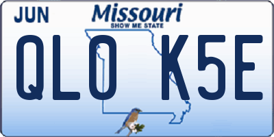 MO license plate QL0K5E