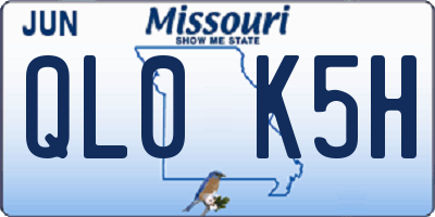 MO license plate QL0K5H