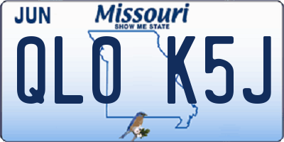 MO license plate QL0K5J