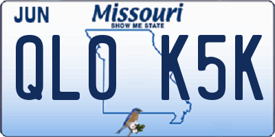 MO license plate QL0K5K