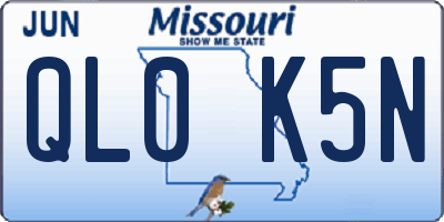 MO license plate QL0K5N