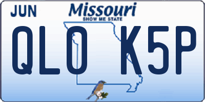 MO license plate QL0K5P