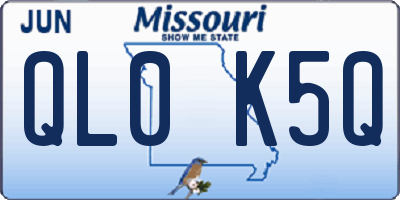MO license plate QL0K5Q