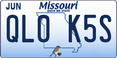 MO license plate QL0K5S