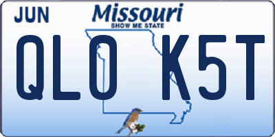 MO license plate QL0K5T