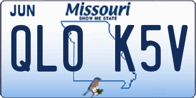 MO license plate QL0K5V