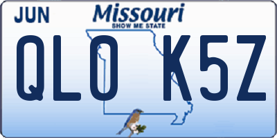 MO license plate QL0K5Z