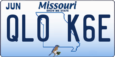 MO license plate QL0K6E
