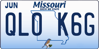MO license plate QL0K6G