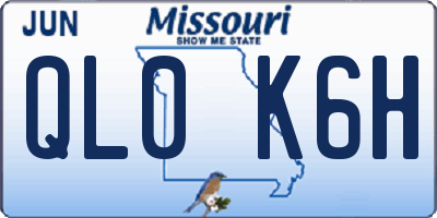MO license plate QL0K6H