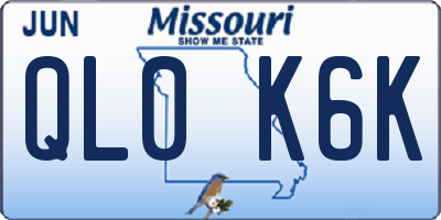 MO license plate QL0K6K