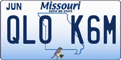 MO license plate QL0K6M