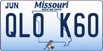 MO license plate QL0K6O