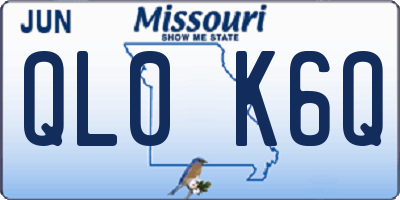 MO license plate QL0K6Q