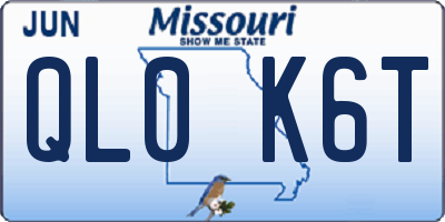 MO license plate QL0K6T
