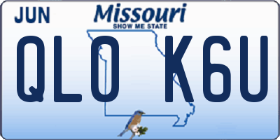 MO license plate QL0K6U