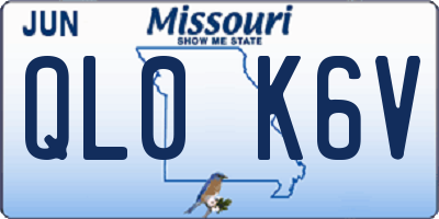 MO license plate QL0K6V