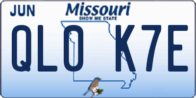 MO license plate QL0K7E