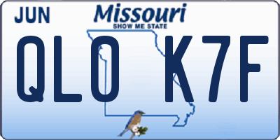 MO license plate QL0K7F