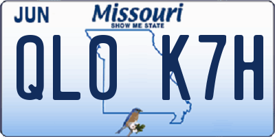 MO license plate QL0K7H