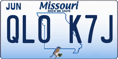 MO license plate QL0K7J
