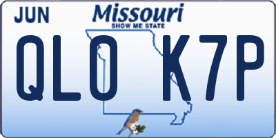 MO license plate QL0K7P