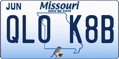 MO license plate QL0K8B